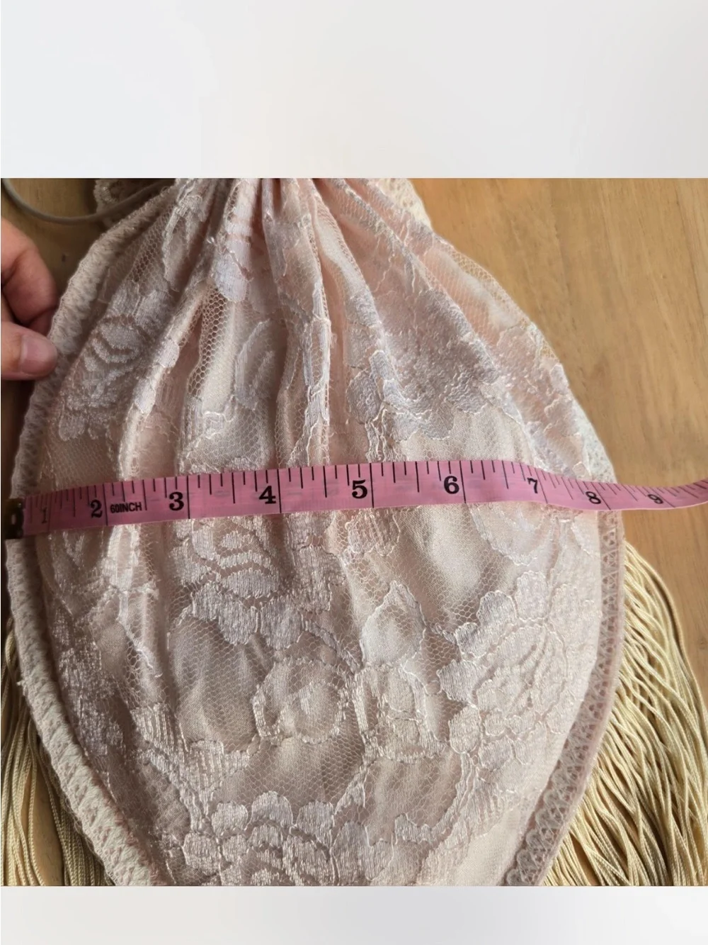 Pink Lace and Satin Victorian Style Wrislet Purse